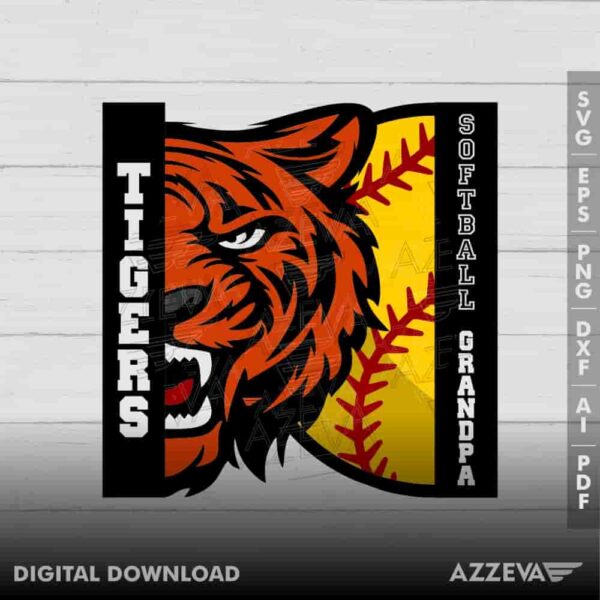 Tigers Softball Grandpa SVG Design azzeva.com 22105303
