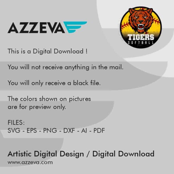 Tigers Softball SVG Design Read me azzeva.com 22105309