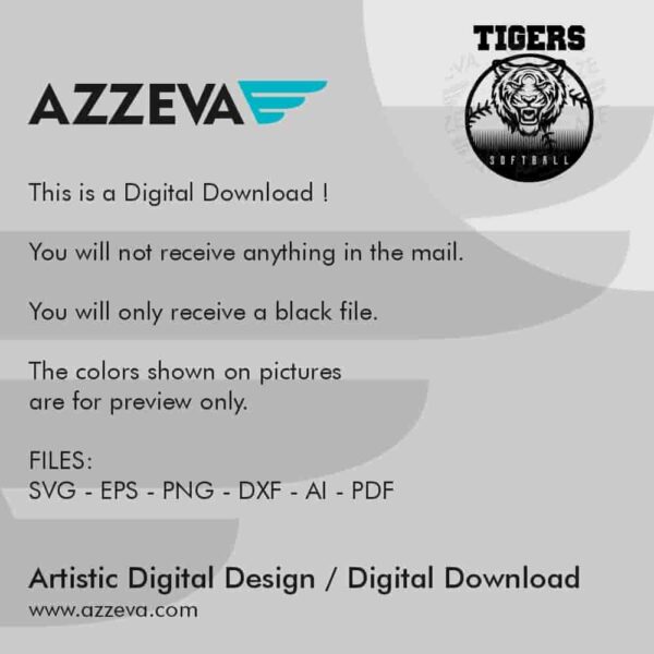 Tigers Softball SVG Design Read me azzeva.com 22105310