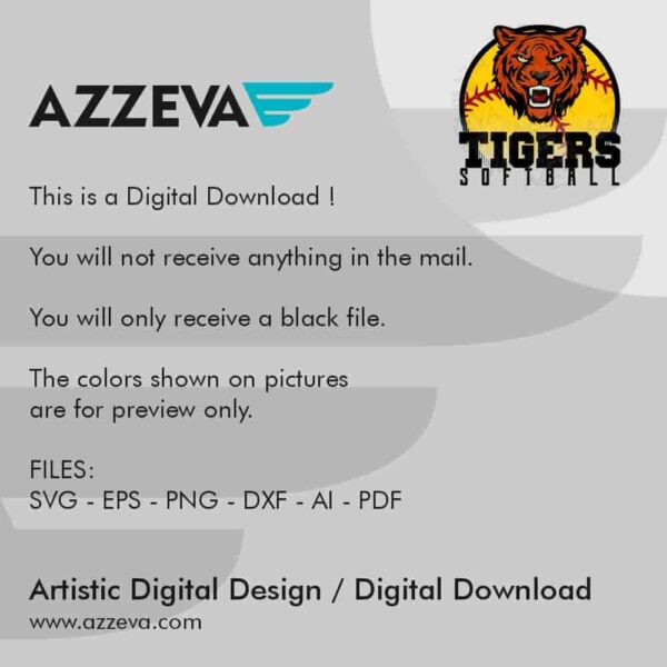 Tigers Softball SVG Design Read me azzeva.com 22105311