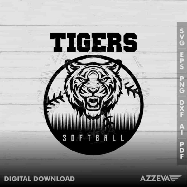 Tigers Softball SVG Design azzeva.com 22105310
