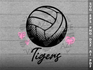 Tigers Volleyball Ball SVG Design azzeva.com 22100335