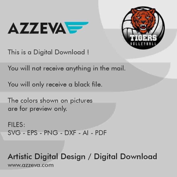 Tigers Volleyball SVG Design Read me azzeva.com 22105267
