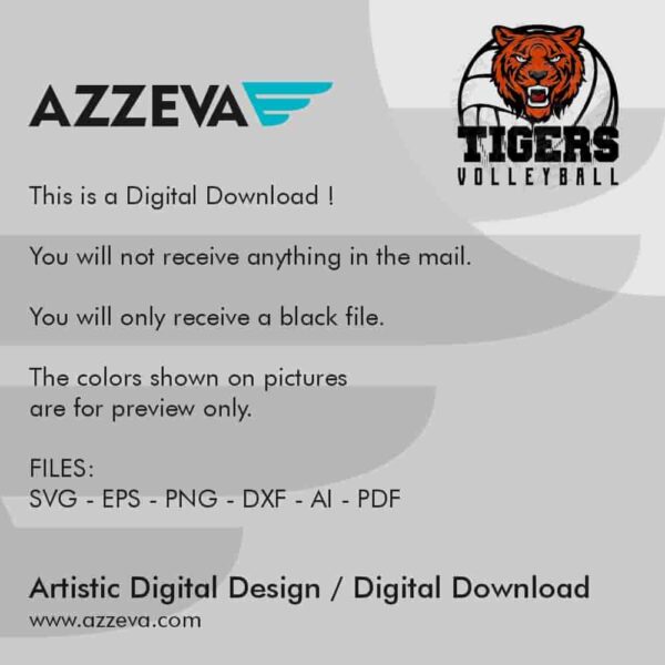 Tigers Volleyball SVG Design Read me azzeva.com 22105269