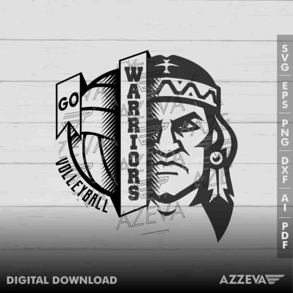Warriors Volleyball SVG Design azzeva.com 22100489