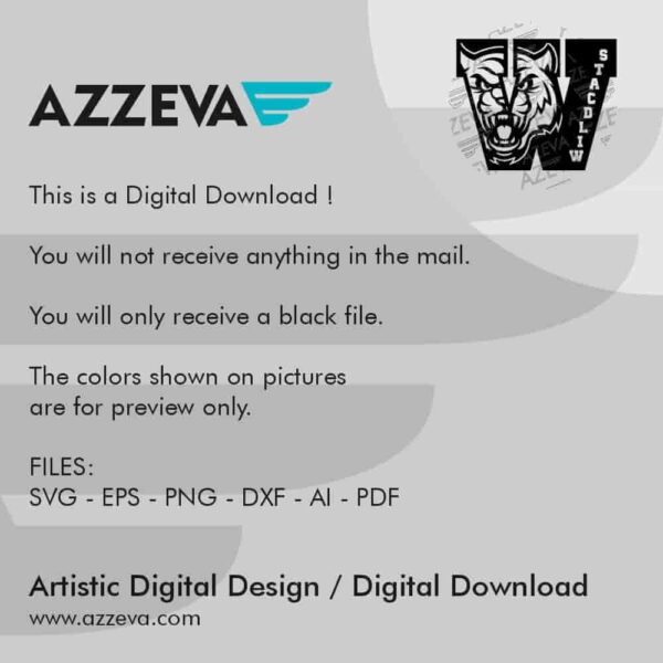 Wildcats In W Letter SVG Design Read me azzeva.com 22100349