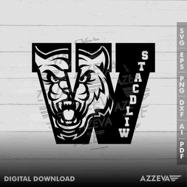 Wildcats In W Letter SVG Design azzeva.com 22100349