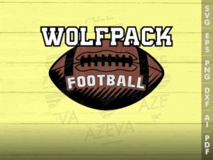 Wolfpack Football Ball SVG Design azzeva.com 22104796