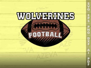 Wolverines Football Ball SVG Design azzeva.com 22104797