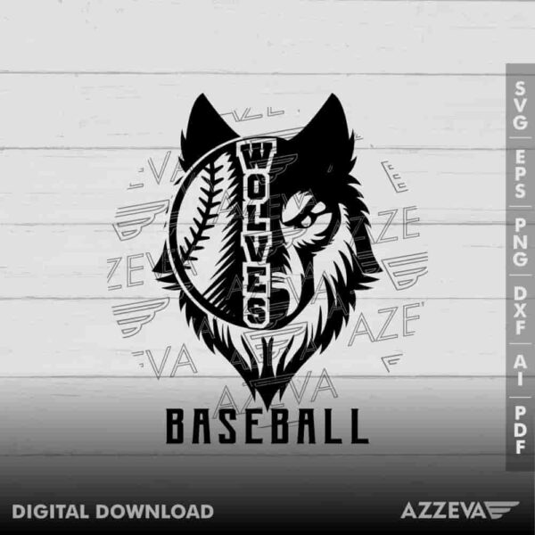 Wolves Baseball SVG Design azzeva.com 22100207