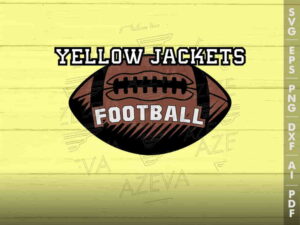 Yellow Jackets Football Ball SVG Design azzeva.com 22104799