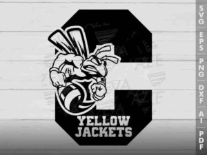 Yellow Jackets In C Letter SVG Design azzeva.com 22105599