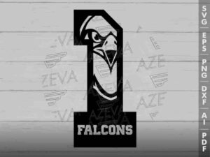 Falcons In 1 Number SVG Design azzeva.com 22105604
