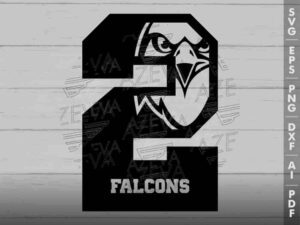 Falcons In 2 Number SVG Design azzeva.com 22105605