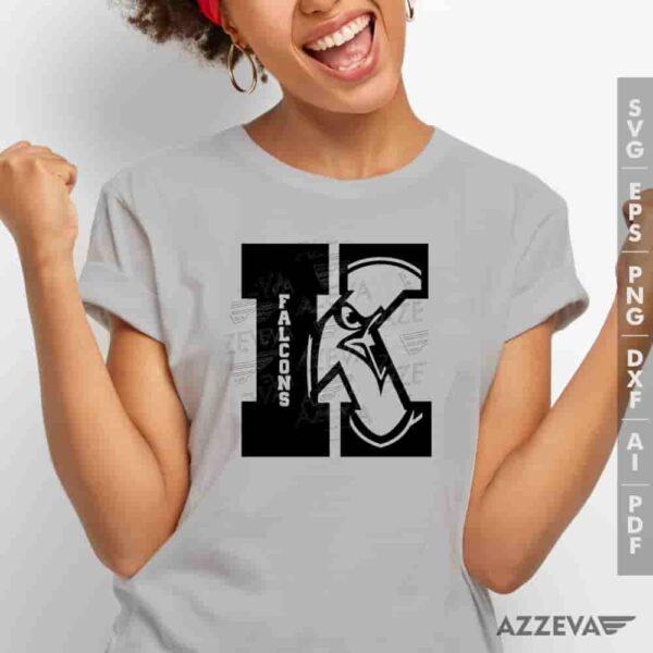 Falcons In K Letter SVG Tshirt Design azzeva.com 22105609