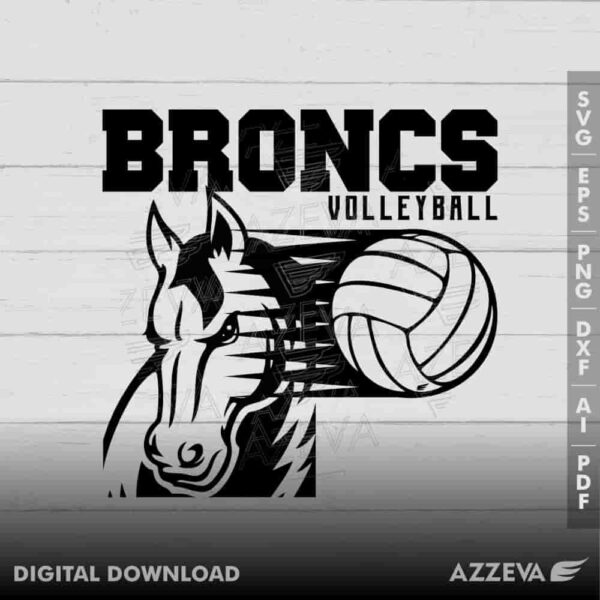 bronc volleyball svg design azzeva.com 23100425