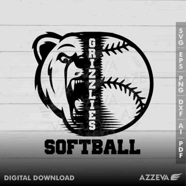 grizz softball svg design azzeva.com 23100217