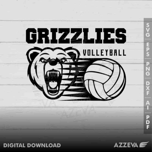 grizz volleyball svg design azzeva.com 23100413
