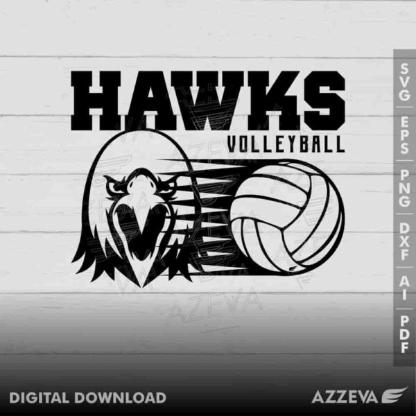 hawks volleyball svg design azzeva.com 23100408