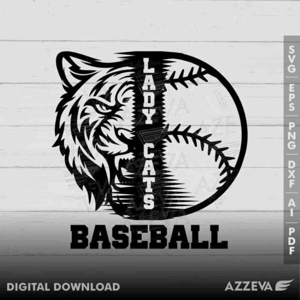 lady cat baseball svg design azzeva.com 23100176