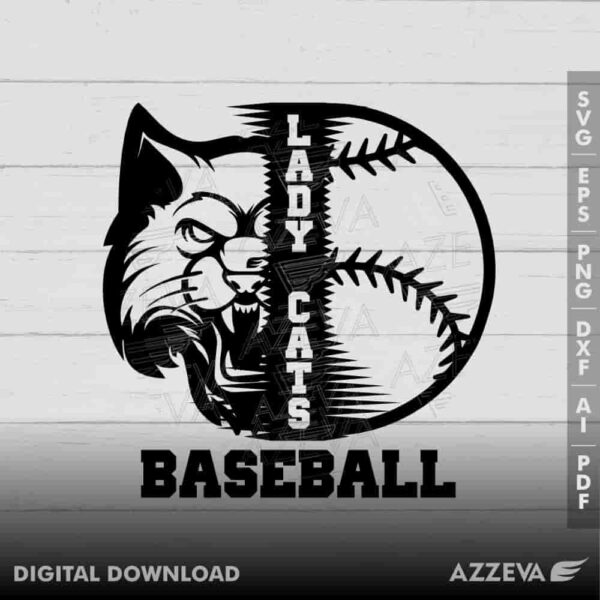 lady cat baseball svg design azzeva.com 23100185