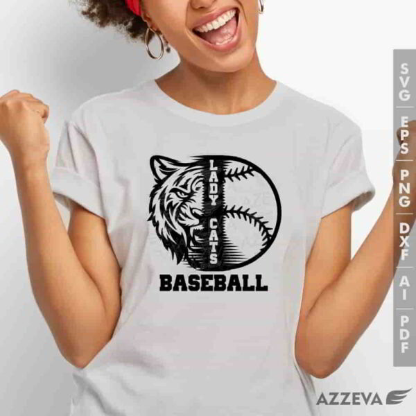 lady cat baseball svg tshirt design azzeva.com 23100176