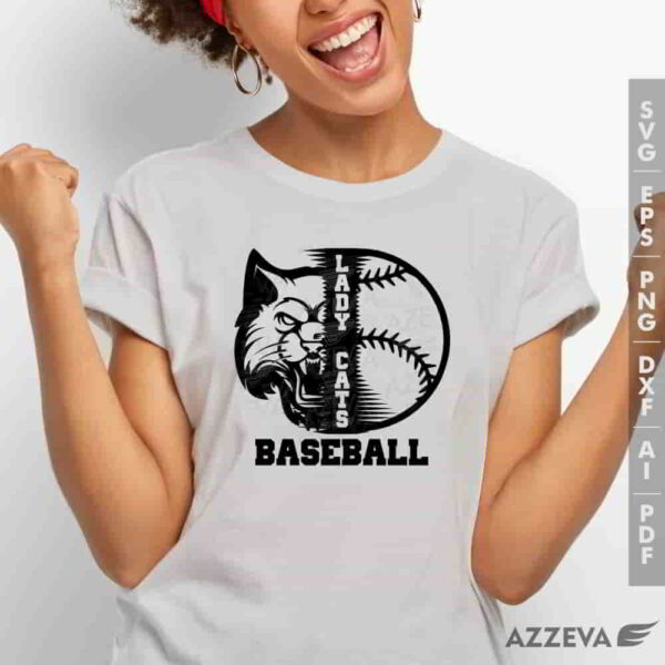 lady cat baseball svg tshirt design azzeva.com 23100185