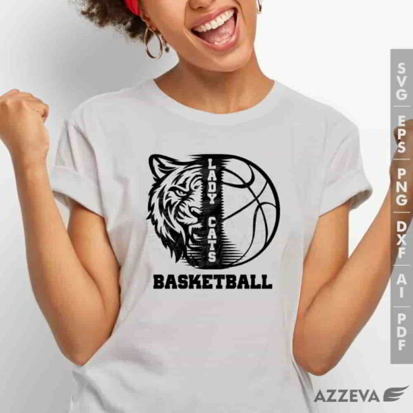 lady cat basketball svg tshirt design azzeva.com 23100076