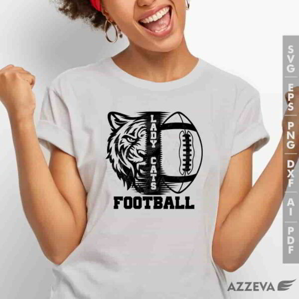 lady cat football svg tshirt design azzeva.com 23100026