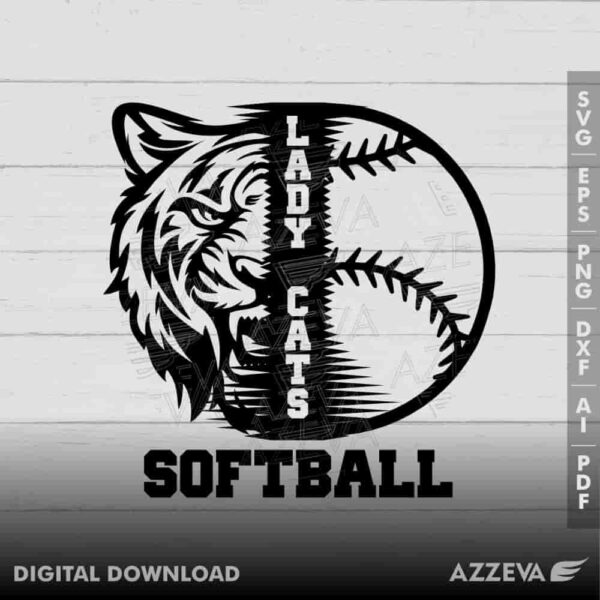 lady cat softball svg design azzeva.com 23100226