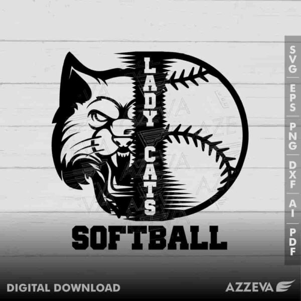 lady cat softball svg design azzeva.com 23100235