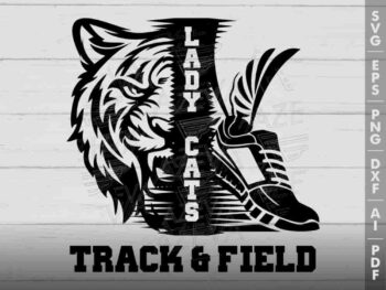 lady cat track field svg design azzeva.com 23100326