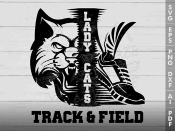 lady cat track field svg design azzeva.com 23100335