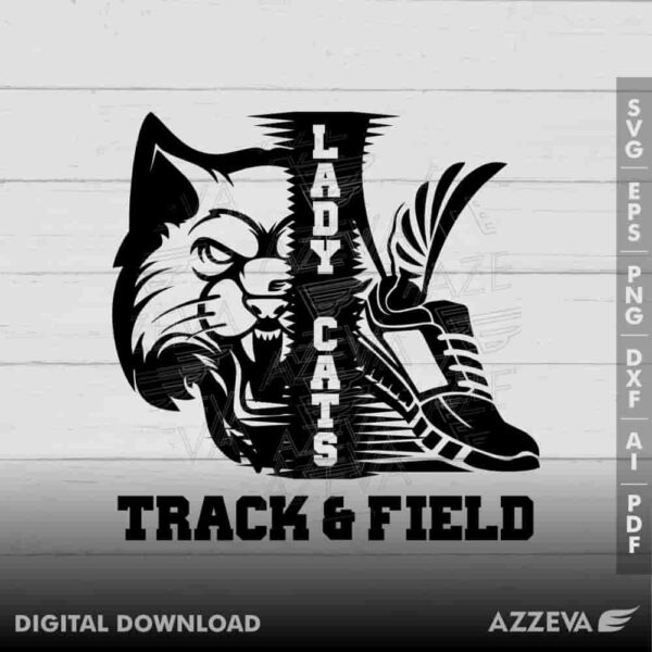 lady cat track field svg design azzeva.com 23100335