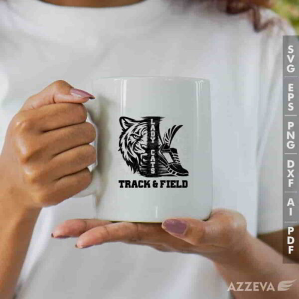 lady cat track field svg mug design azzeva.com 23100326