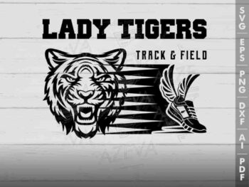 lady tiger track field svg design azzeva.com 23100651