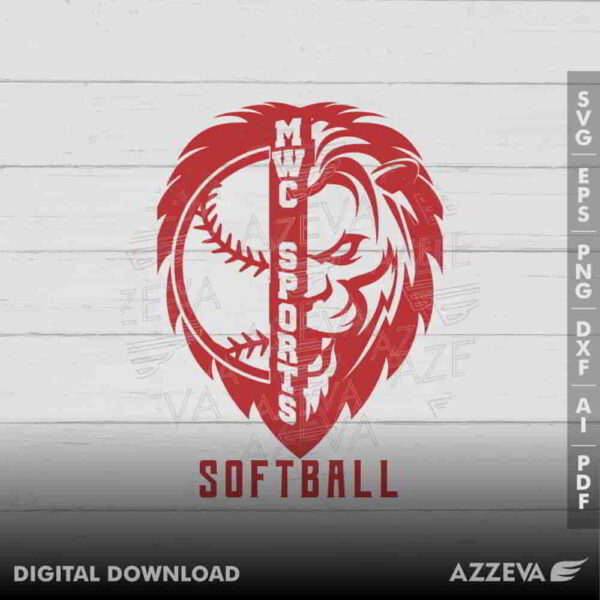 lion softball svg design azzeva.com 23100732