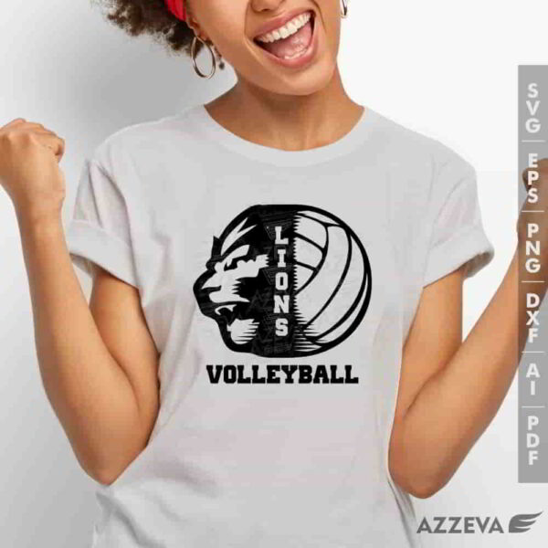 lion volleyball svg tshirt design azzeva.com 23100154