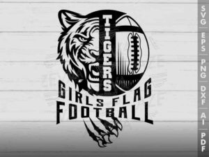 tigers girls flag football svg design azzeva.com 23100819