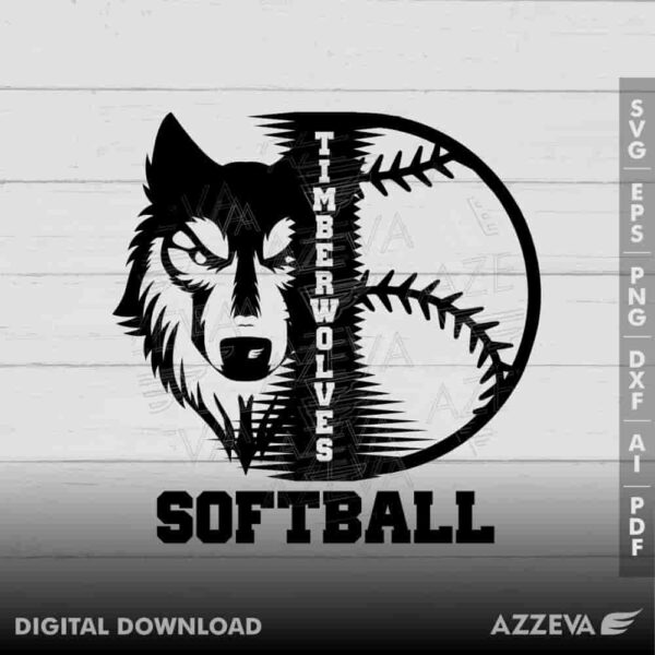 timberwolf softball svg design azzeva.com 23100229