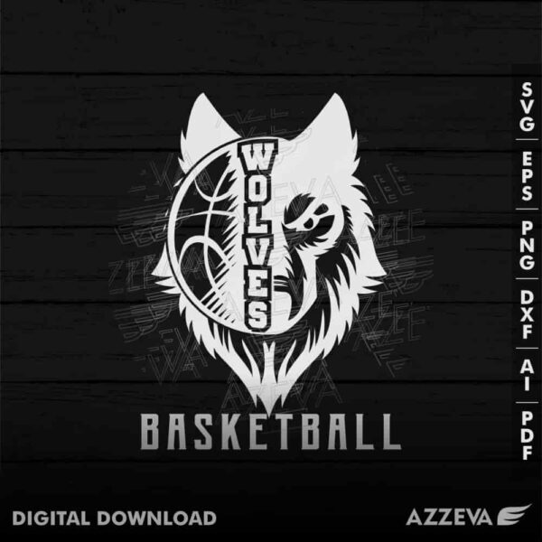 wolf basketball svg design azzeva.com 23100807