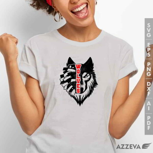 wolf cheerleading svg tshirt design azzeva.com 23100815