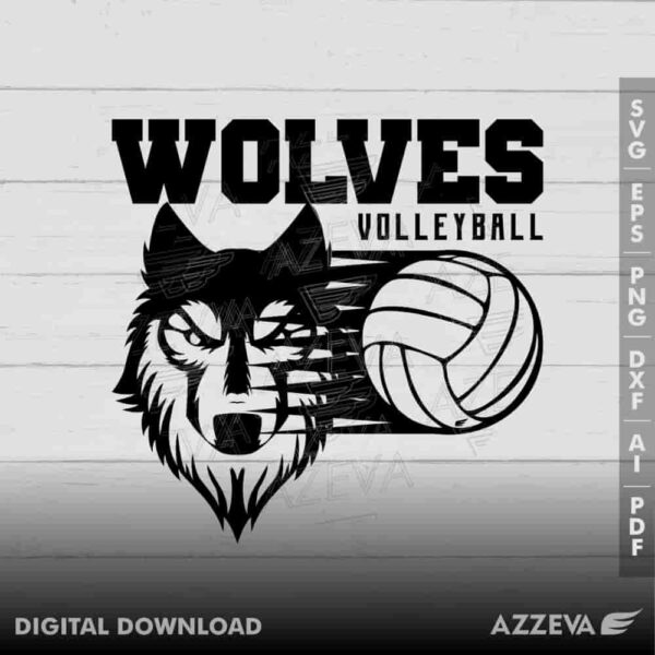 wolf volleyball svg design azzeva.com 23100421