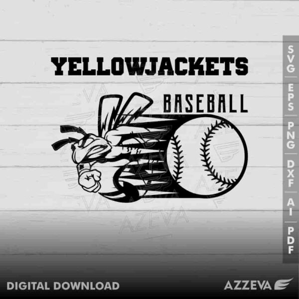 yellowjacket baseball svg design azzeva.com 23100550