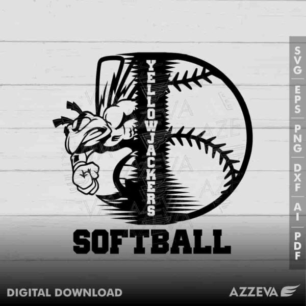 yellowjacket softball svg design azzeva.com 23100248