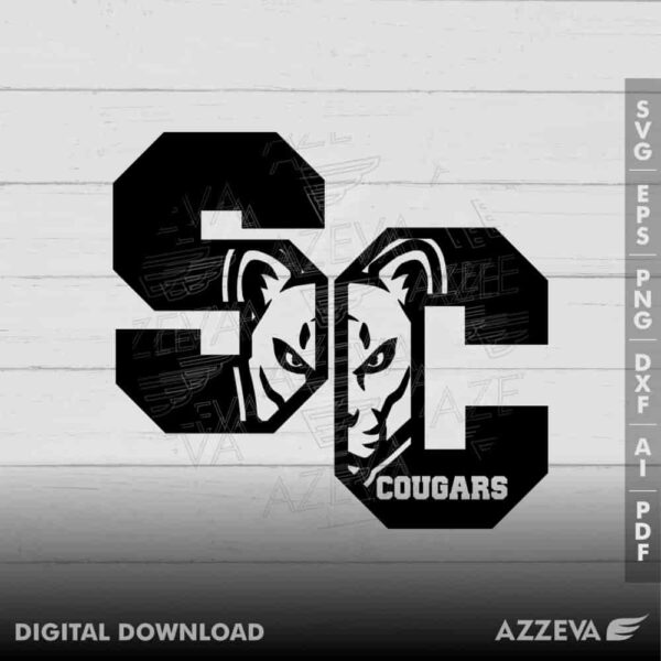 cougar in sc letters svg design azzeva.com 23100890