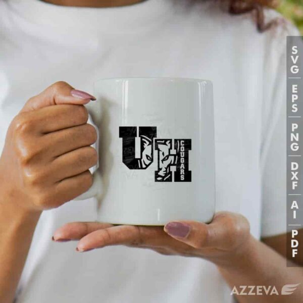 cougar in uh letter svg mug design azzeva.com 23100881