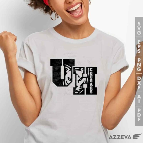 cougar in uh letter svg tshirt design azzeva.com 23100881