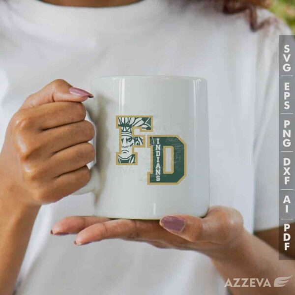 indian in fd letter svg mug design azzeva.com 23100883