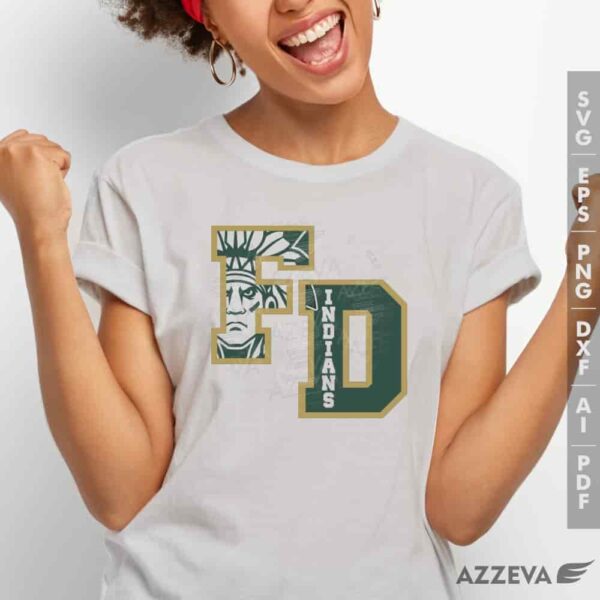 indian in fd letter svg tshirt design azzeva.com 23100883